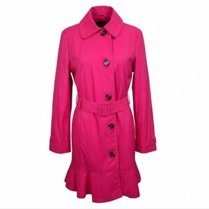 Kate Spade Trench Coat Electric Pink Waterproof Size S With Belt